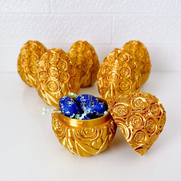 Rose-Covered Easter Eggs – Handcrafted Party Favors, Spring Decor, Wedding Gifts - Picture 1 of 10